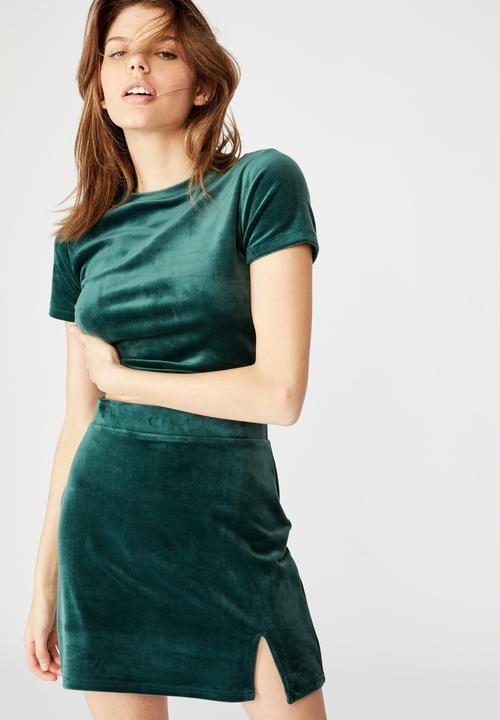 Factorie - Velvet  split skirt - ponderosa pine