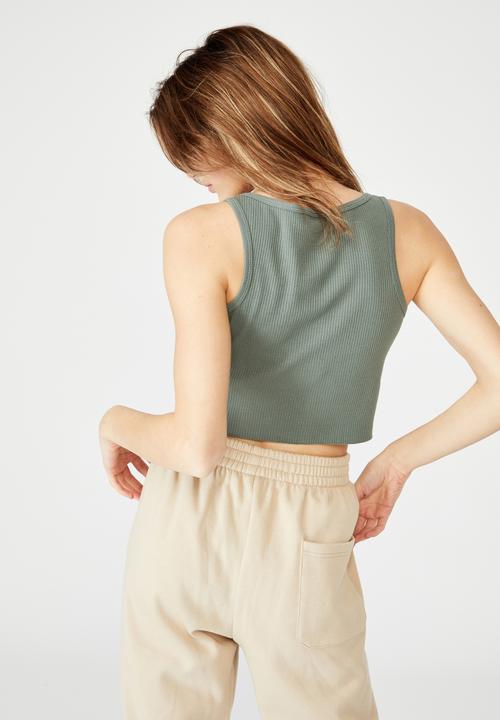 Factorie - Button through tank - forrest khaki