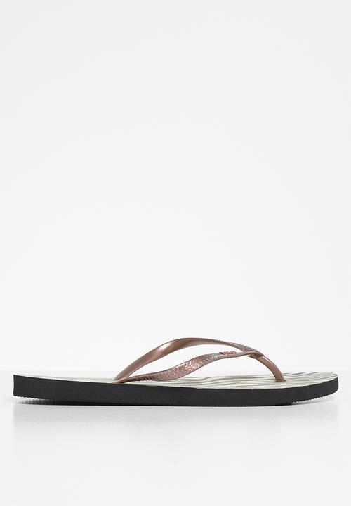 POLO - Zebra flip flop - black & neutral