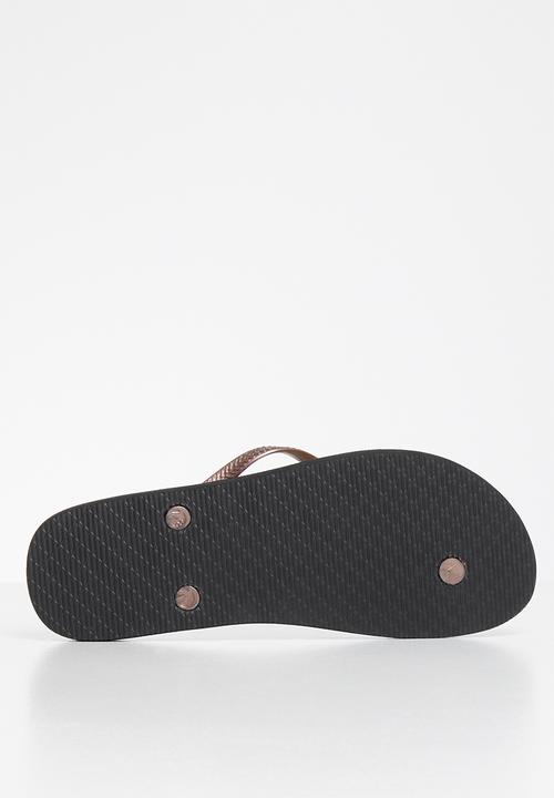 POLO - Zebra flip flop - black & neutral