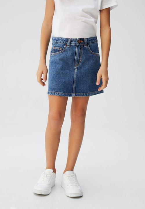 MANGO - Skirt sue  - blue 