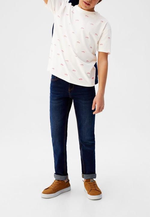 MANGO - T-shirt stamp  - white & pink
