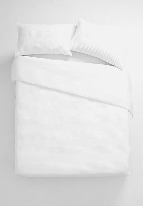 Sixth Floor - Cotton woven seersucker duvet set - white
