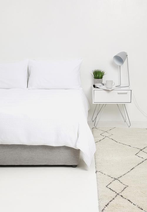 Sixth Floor - Cotton woven seersucker duvet set - white