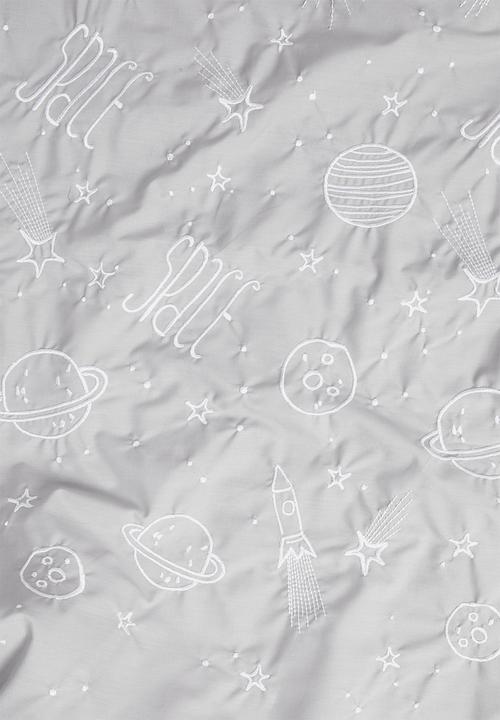 Sheraton Textiles - Cosmic embroidered duvet cover set - grey