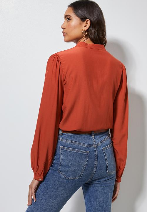 Superbalist - Longline tie blouse - rust