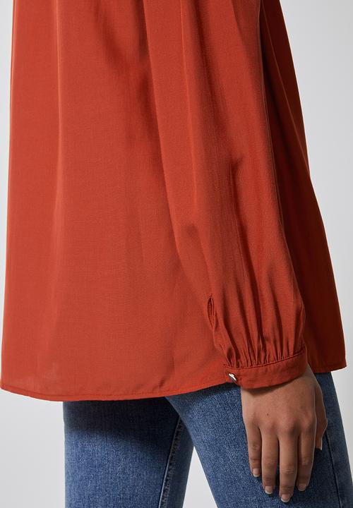 Superbalist - Longline tie blouse - rust