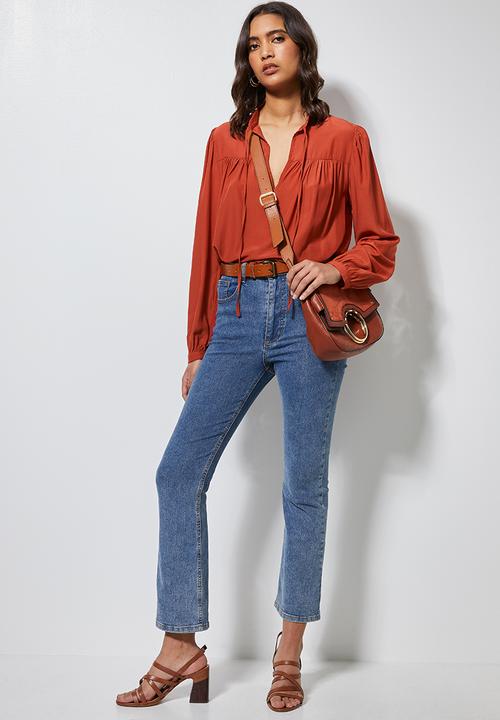 Superbalist - Longline tie blouse - rust