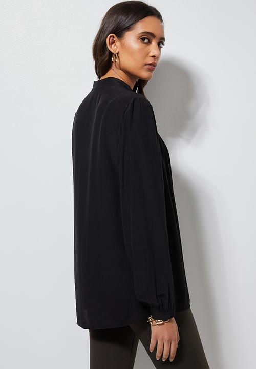 Superbalist - Longline tie blouse - black