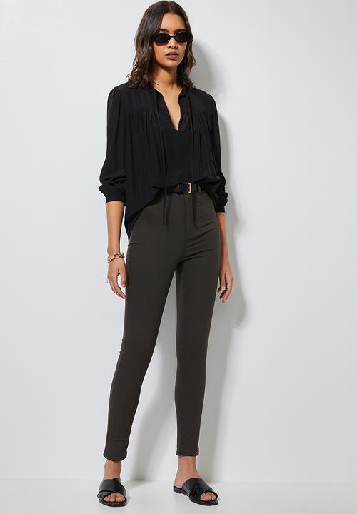 Superbalist - Longline tie blouse - black