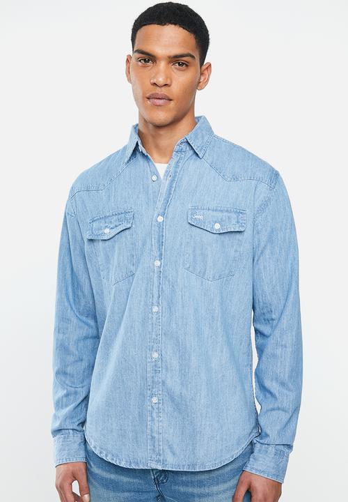 JEEP - Denim long sleeve shirt - stone