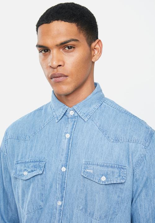 JEEP - Denim long sleeve shirt - stone