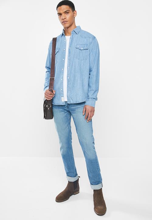 JEEP - Denim long sleeve shirt - stone