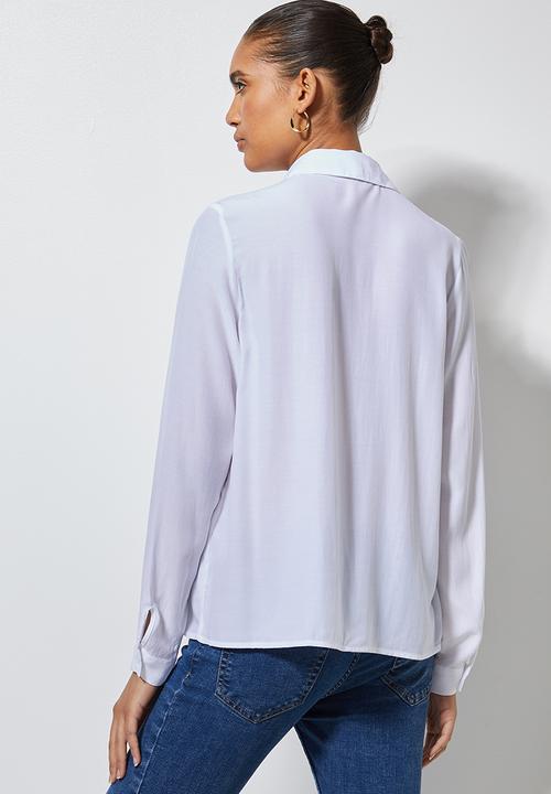 Superbalist - Pleat front shirt - white