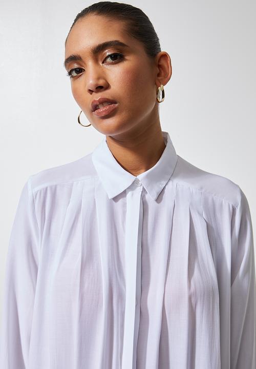 Superbalist - Pleat front shirt - white