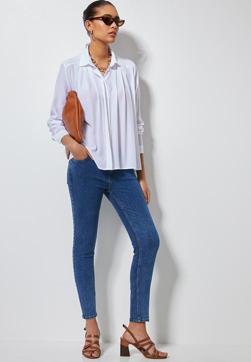 Superbalist - Pleat front shirt - white