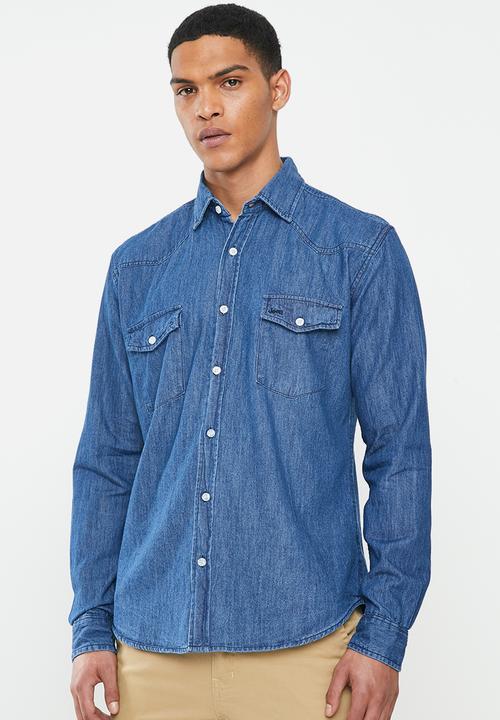 JEEP - Dark denim long sleeve shirt - navy