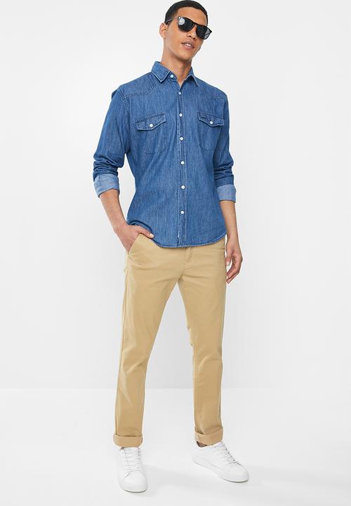 JEEP - Dark denim long sleeve shirt - navy