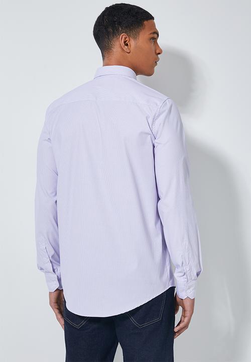 Superbalist - Jos slim fit long sleeve shirt - purple check