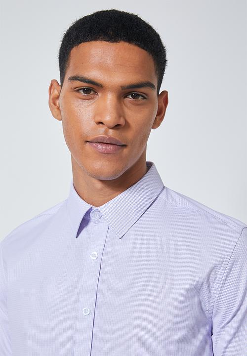 Superbalist - Jos slim fit long sleeve shirt - purple check