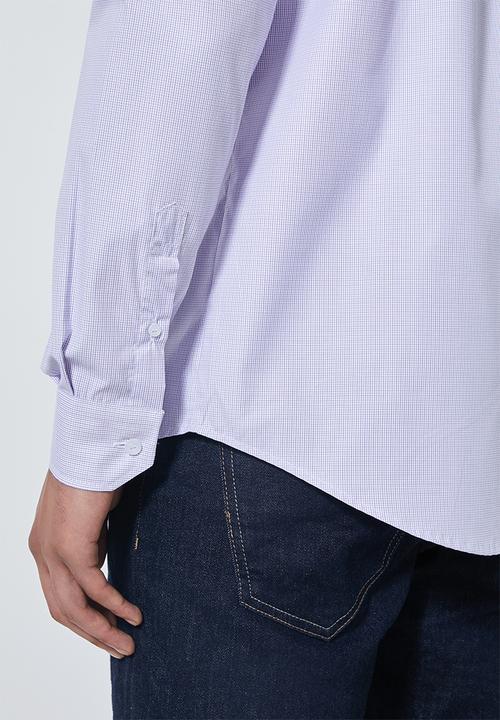 Superbalist - Jos slim fit long sleeve shirt - purple check