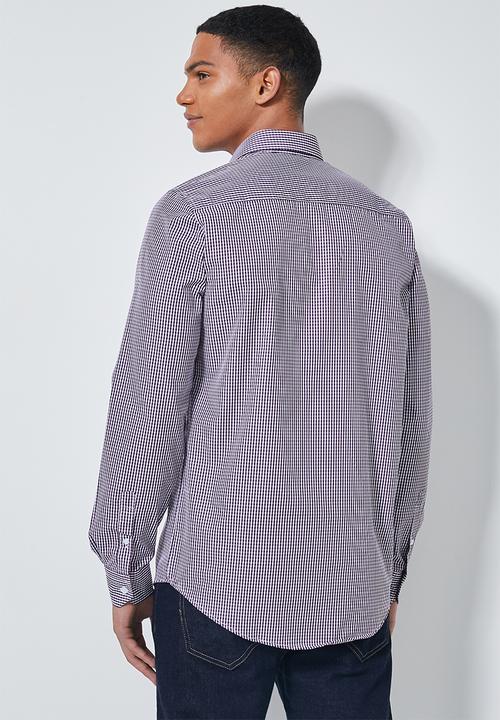 Superbalist - Jos slim fit long sleeve shirt - purple pattern