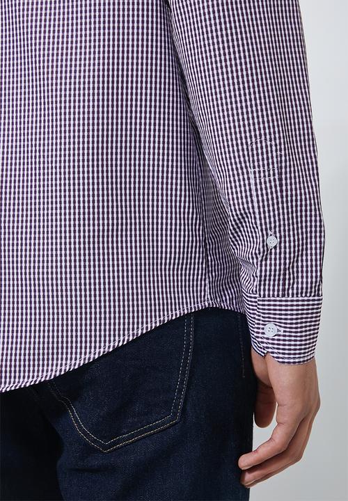 Superbalist - Jos slim fit long sleeve shirt - purple pattern