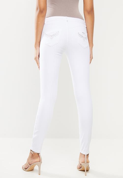 SISSY BOY - Stretch denim jon jon skinny - white