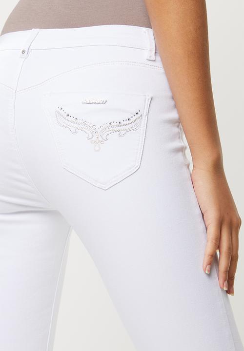 SISSY BOY - Stretch denim jon jon skinny - white