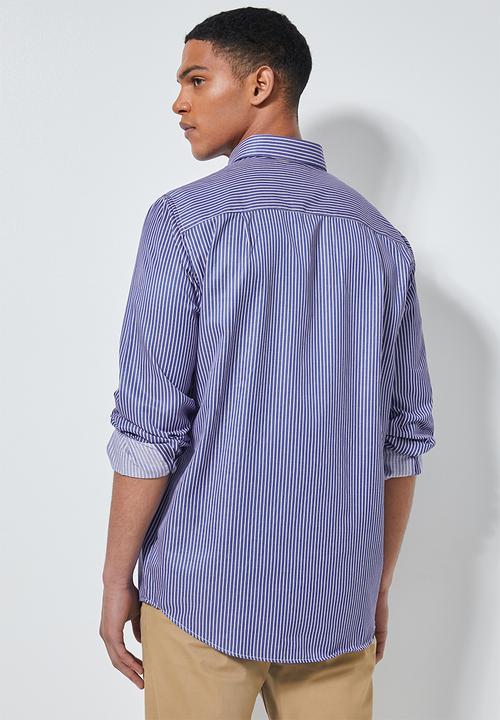 Superbalist - Barber regular fit long sleeve shirt - navy