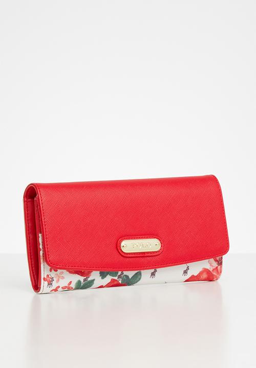 POLO - Freedom floral clutch purse - red