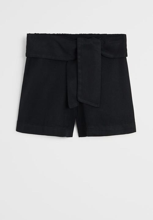 MANGO - Shorts line - black