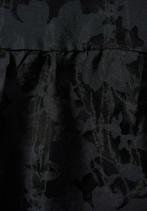 VELVET - Organza burn out tiered midi dress - black