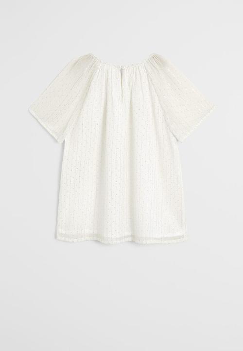 MANGO - Shirt volan - cream 
