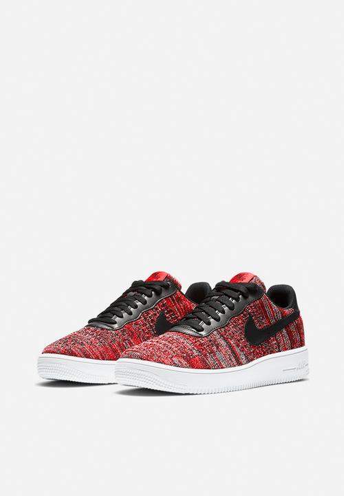 Nike - Air Force 1 flyknit 2.0 - University Red/Black/Wolf Grey/White 