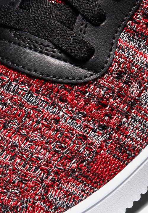 Nike - Air Force 1 flyknit 2.0 - University Red/Black/Wolf Grey/White 
