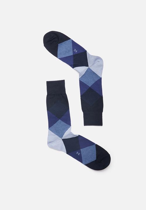 Falke - Fancy argle - navy & blue