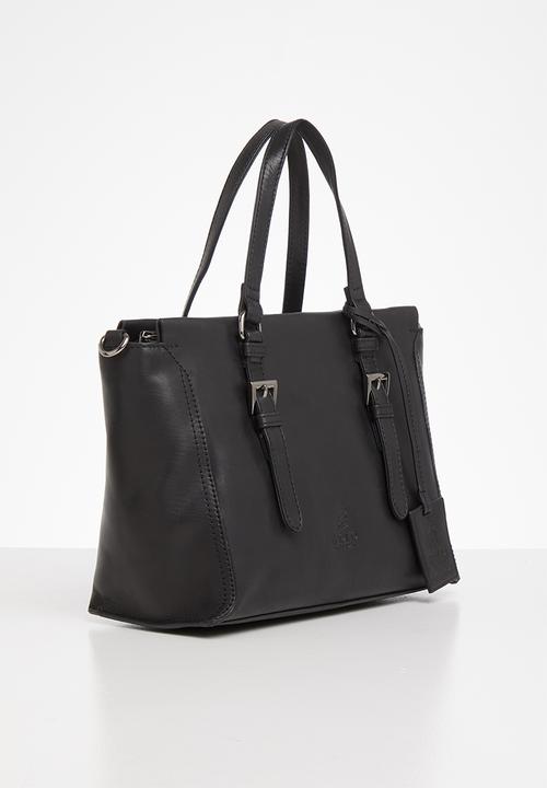 POLO - Vega leather shopper - black