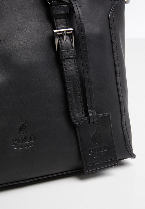 POLO - Vega leather shopper - black