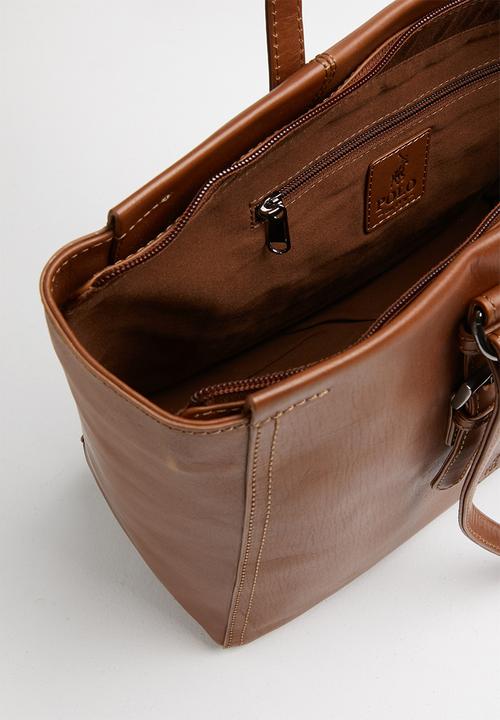 POLO - Vega leather tote - brown