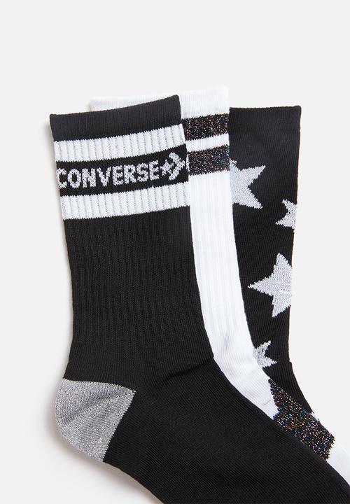 Converse - Chg 3 pack girl All Star high crew - black & white