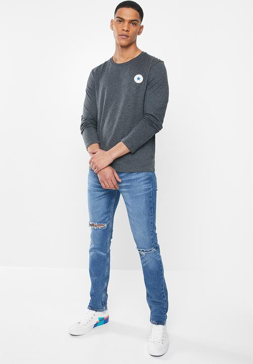 Converse - Core left chest long sleeve tee - black