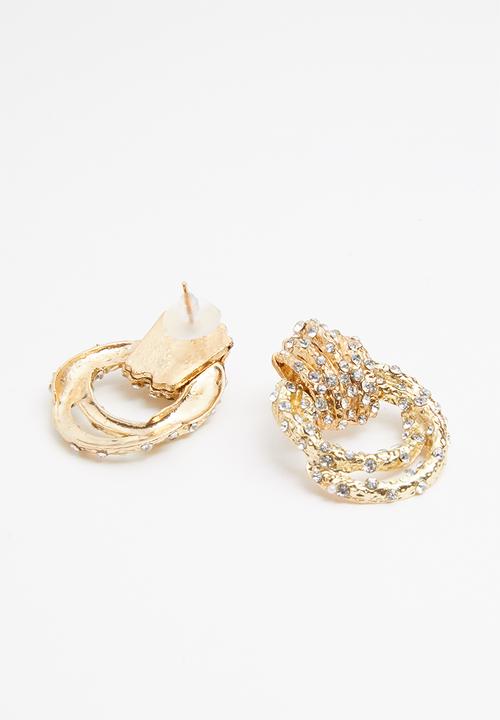 Superbalist - Diamante encrusted hoops - gold