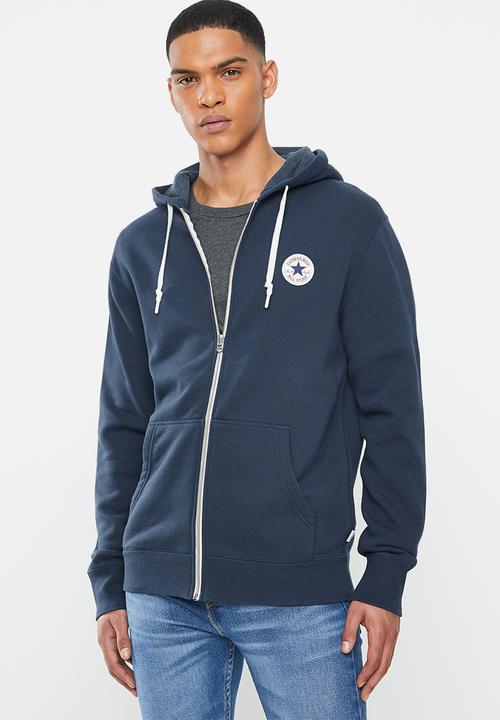 converse navy zip hoodie