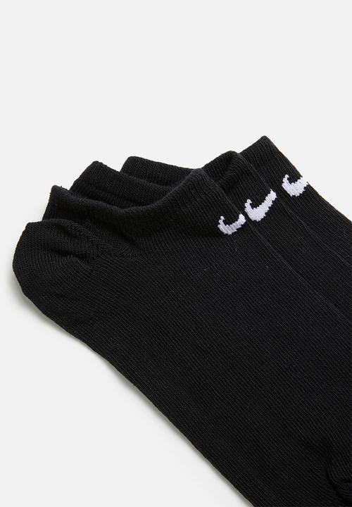 Nike - Lightweight 3 pack no show socks - black & white