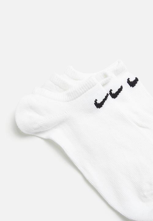 Nike - Lightweight 3 pack no show socks - white & black