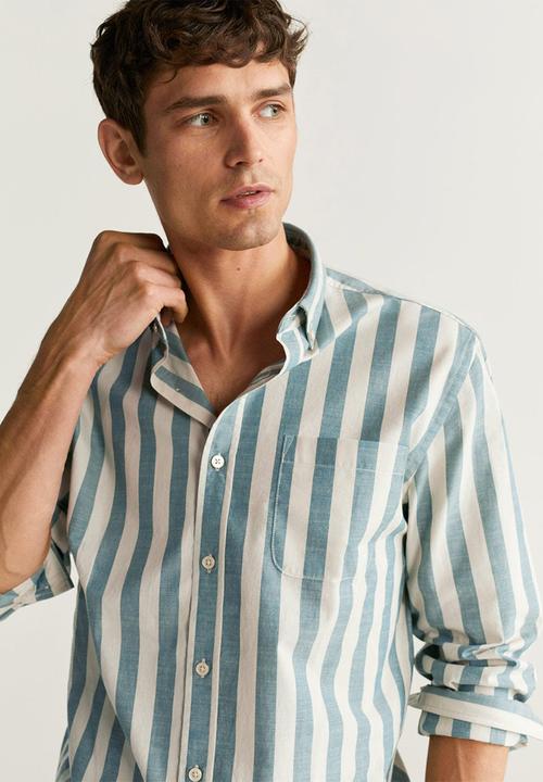 MANGO - Riley shirt - beige & khaki