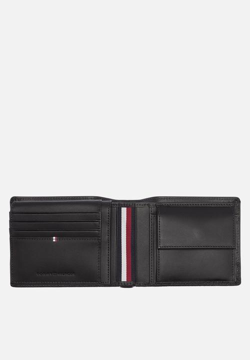 Tommy Hilfiger - Tommy hilfiger business flap & coin wallet leather - black