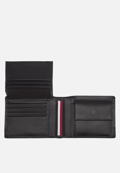 Tommy Hilfiger - Tommy hilfiger business flap & coin wallet leather - black