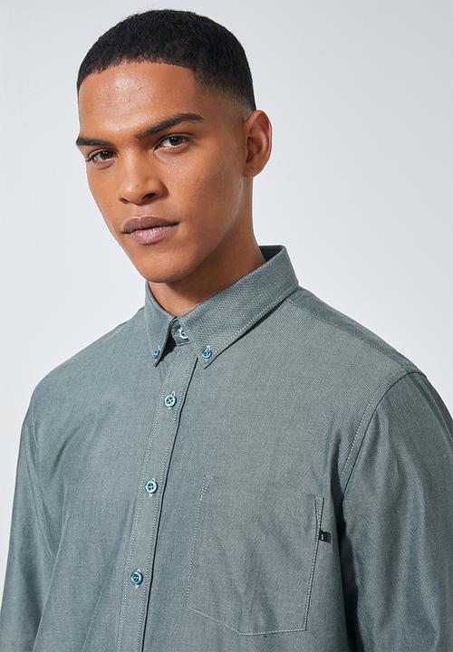 Superbalist - Barber regular fit long sleeve oxford shirt - blue